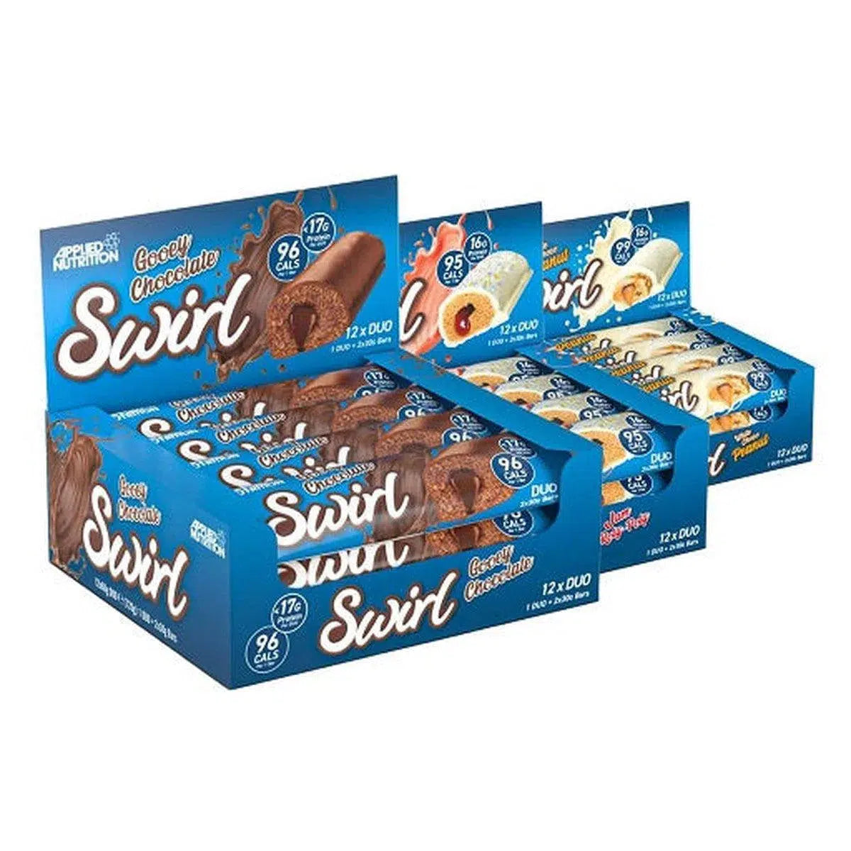 SWIRL Bar 12x60g-Proteinriegel-Applied Nutrition-White Chocolate Peanut-Maniac-Sports