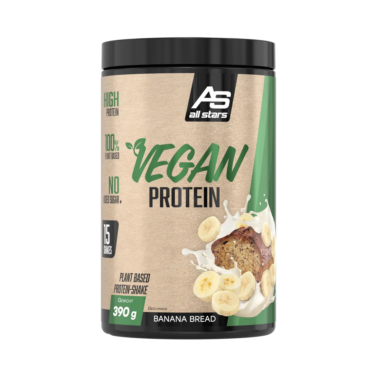 Vegan Protein 390g Dose-Veganes Protein-All Stars-Banana Bread-Maniac-Sports