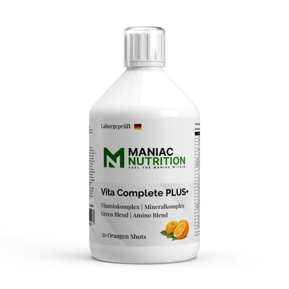 Vita Complete PLUS+ 50 Shots Fresh Orange 500ml-Mineralstoffe-Maniac Nutrition-Maniac-Sports