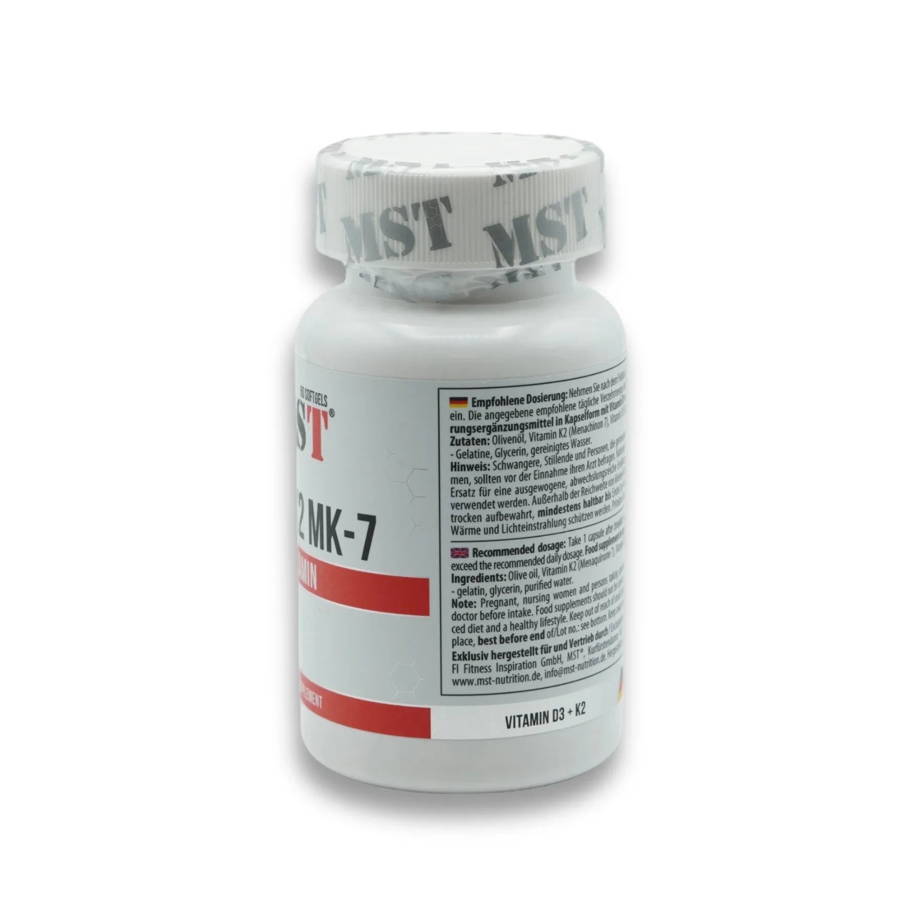 Vitamin D3 + K2 + MK-7 60 Kapseln-Vitamin D3-MST-Maniac-Sports