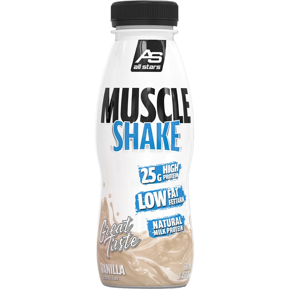 Muscle Shake 12x330ml-Protein Shake-All Stars-Erdbeer-Maniac-Sports
