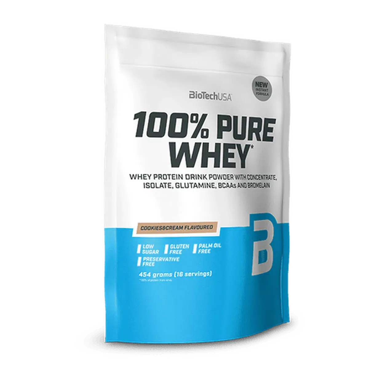 BioTech USA-100% Pure Whey 454g-Whey Protein-Cookies & Cream-Maniac-Sports