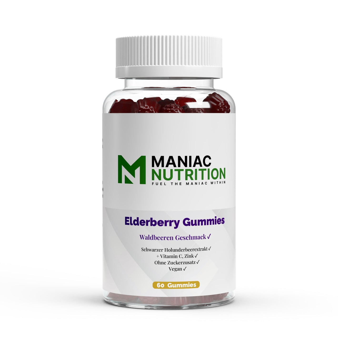 Elderberry + Vitamin C + Zink Gummies 60 Stk.-Multivitamin-Maniac-Sports.de