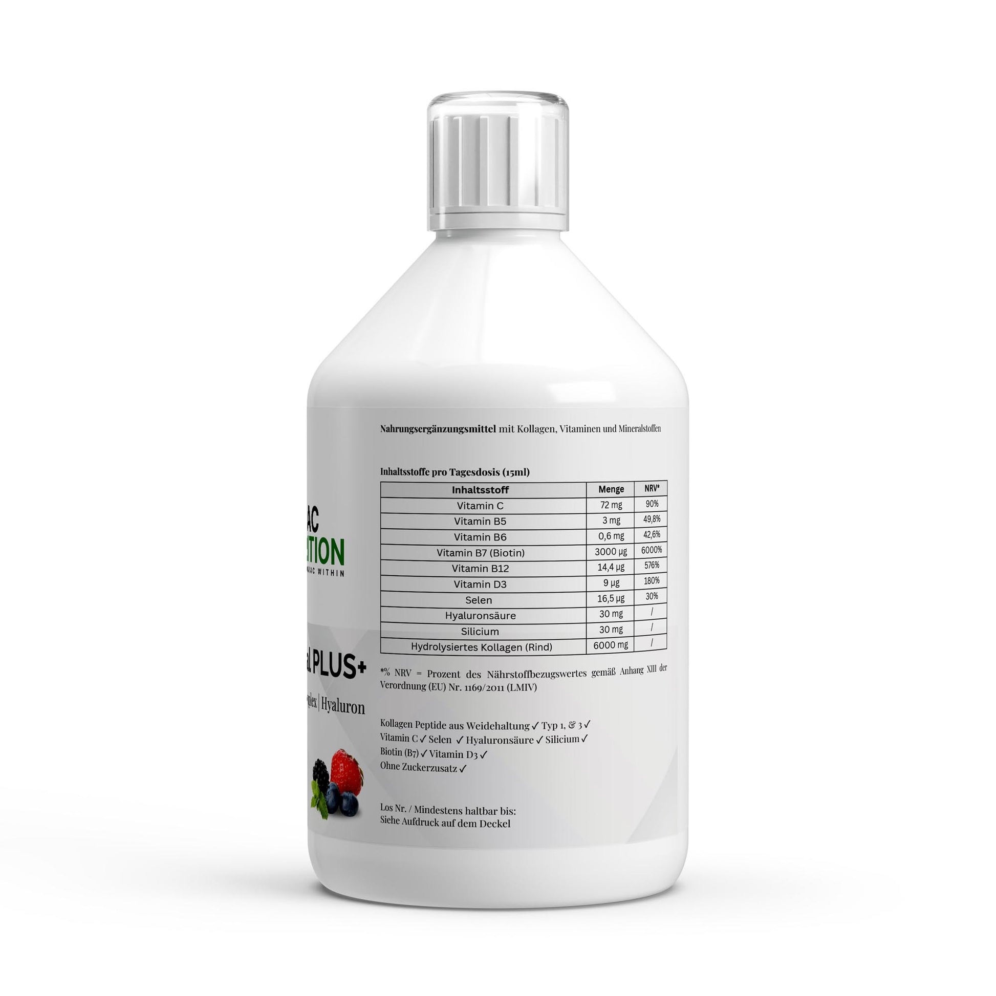 Kollagen Vital PLUS+ Shots Wild Berry 500ml-Collagen-Maniac-Sports.de
