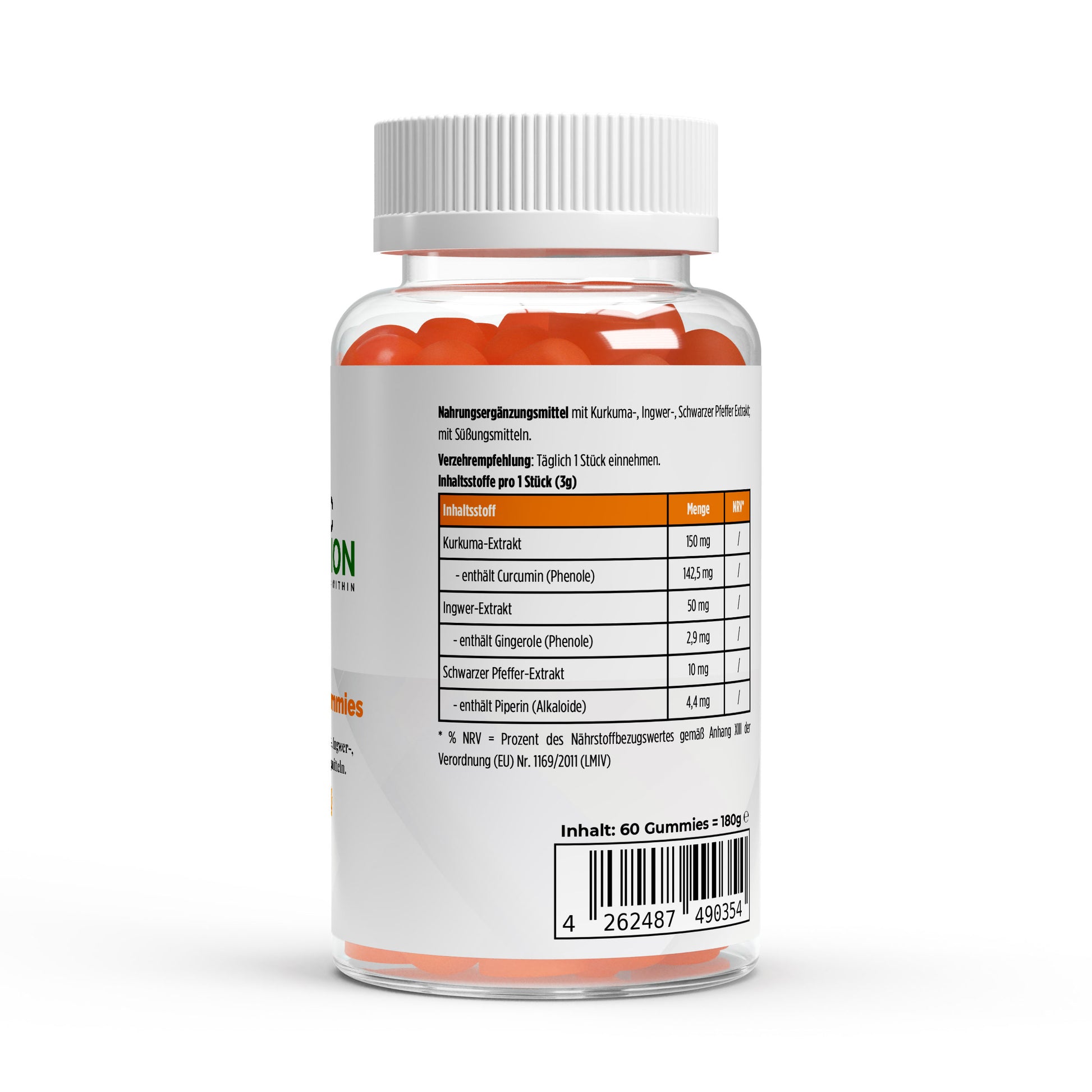 Kurkuma + Ingwer + Schwarzer Pfeffer Gummies 60 Stk.-Mineralstoffe-Maniac-Sports.de