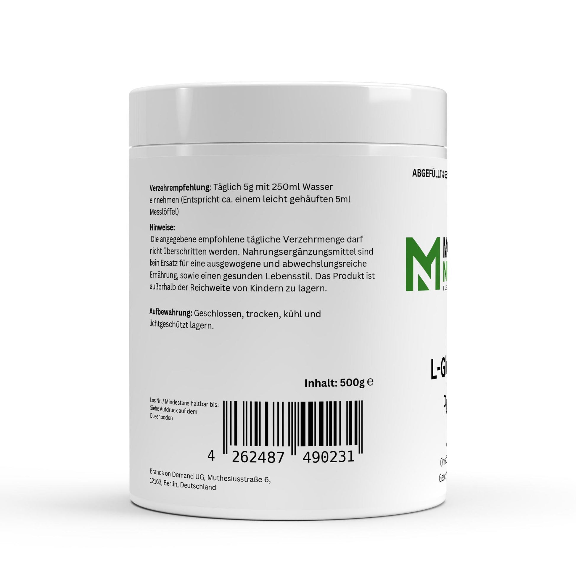 Maniac Nutrition-L-Glutamin Pulver 500g-L-Glutamin-Maniac-Sports