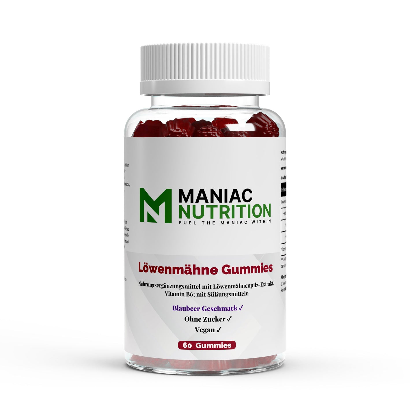Löwenmähne + Vitamin B6 Gummies 60 Stk.-Mineralstoffe-Maniac-Sports.de
