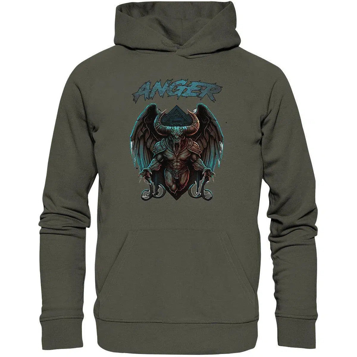 maniac-sports-Anger Hoodie-Hoodies-Khaki-XS-Maniac-Sports