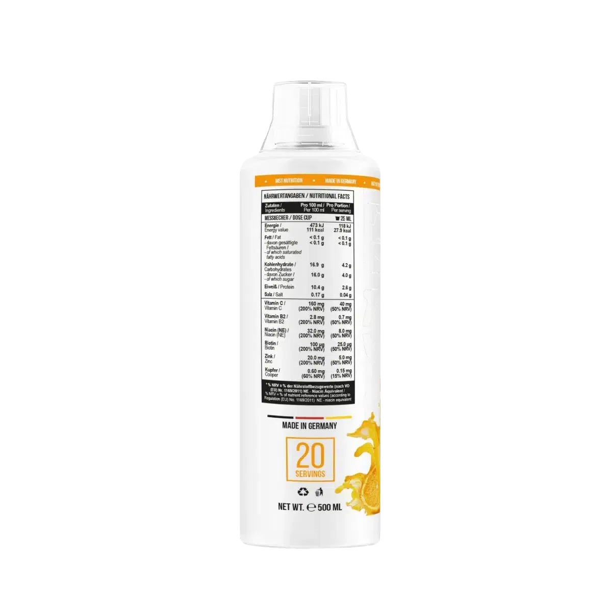 Collagen Peptides + Biotin 500 ml Orange Juice-Collagen-Maniac-Sports.de