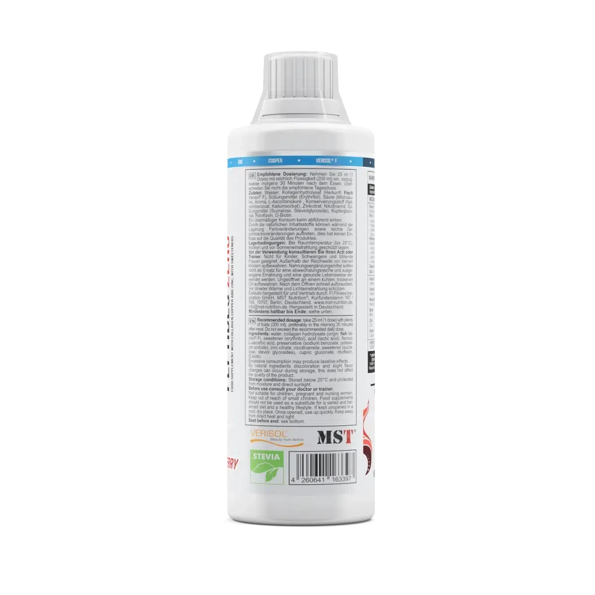 Fish collagen Peptides + Verisol 500 ml Cherry-Collagen-Maniac-Sports.de
