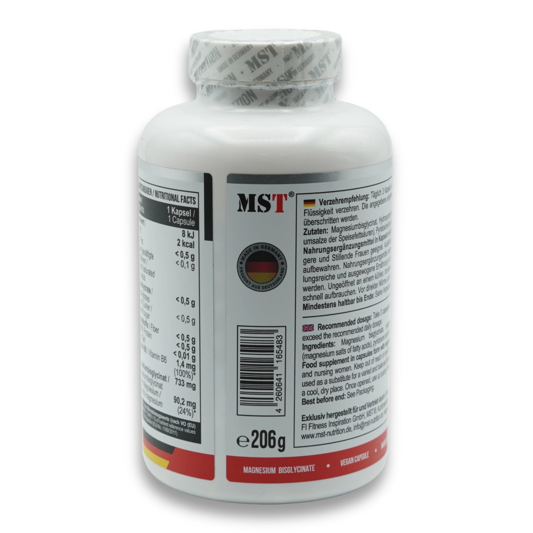 MST-Magnesium Bisglycinat + Chelate 240 Kapseln-Magnesium-Maniac-Sports