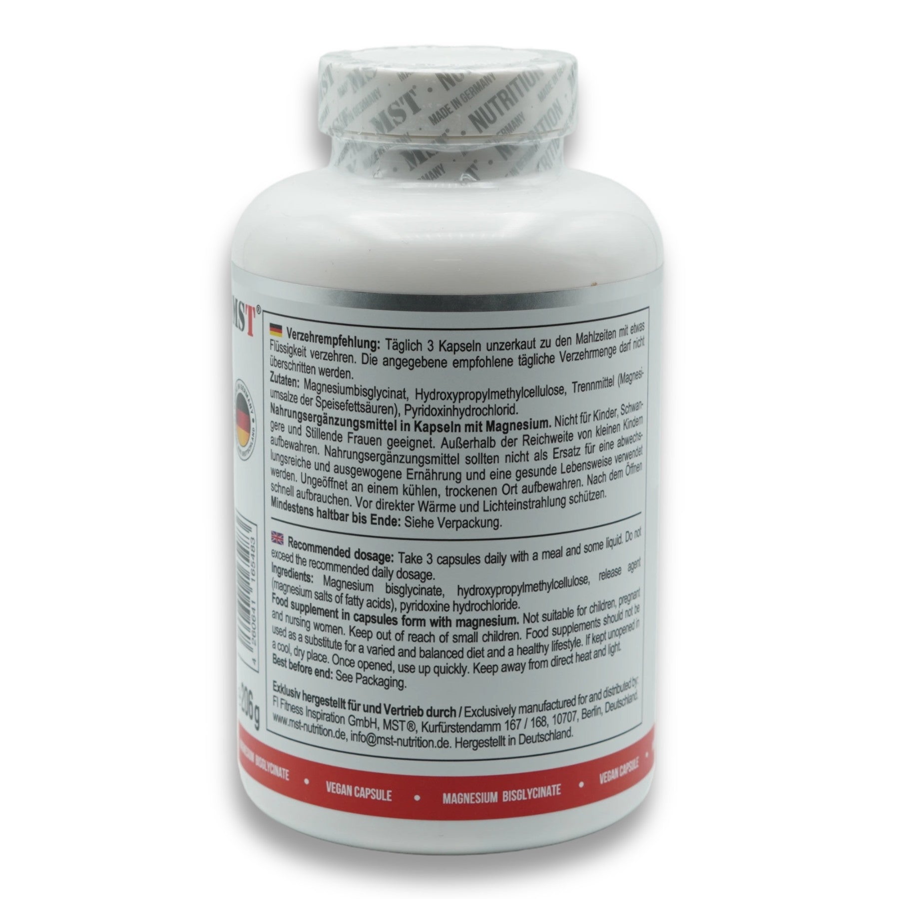 MST-Magnesium Bisglycinat + Chelate 240 Kapseln-Magnesium-Maniac-Sports