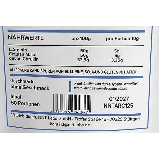 Arginin+ Citrullin Mix 500g-L-Arginin-NNT Labs-Maniac-Sports