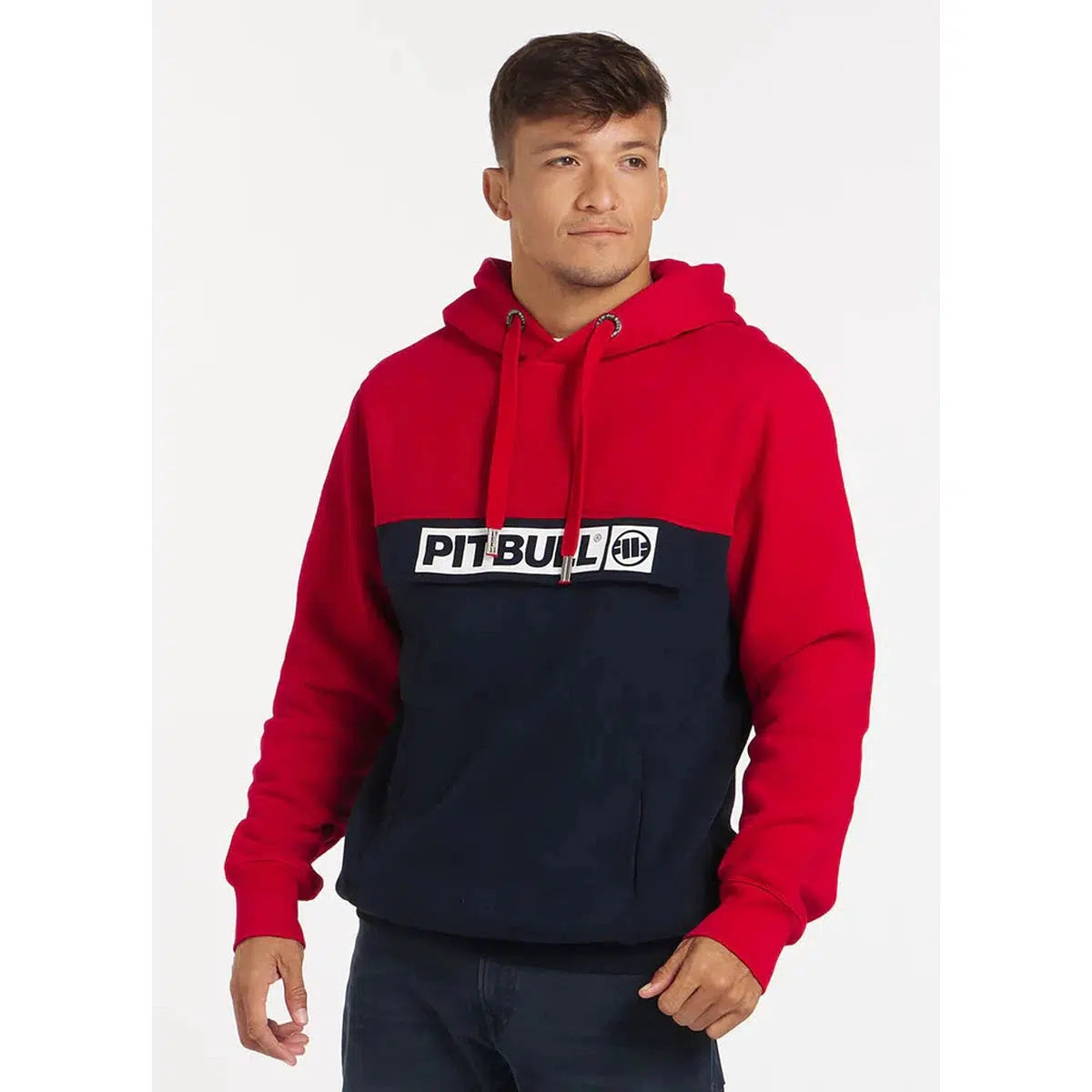 PIT BULL WEST COAST-Herren Hoodie Two-Color Hilltop-Hoodie-Rot-S-Maniac-Sports