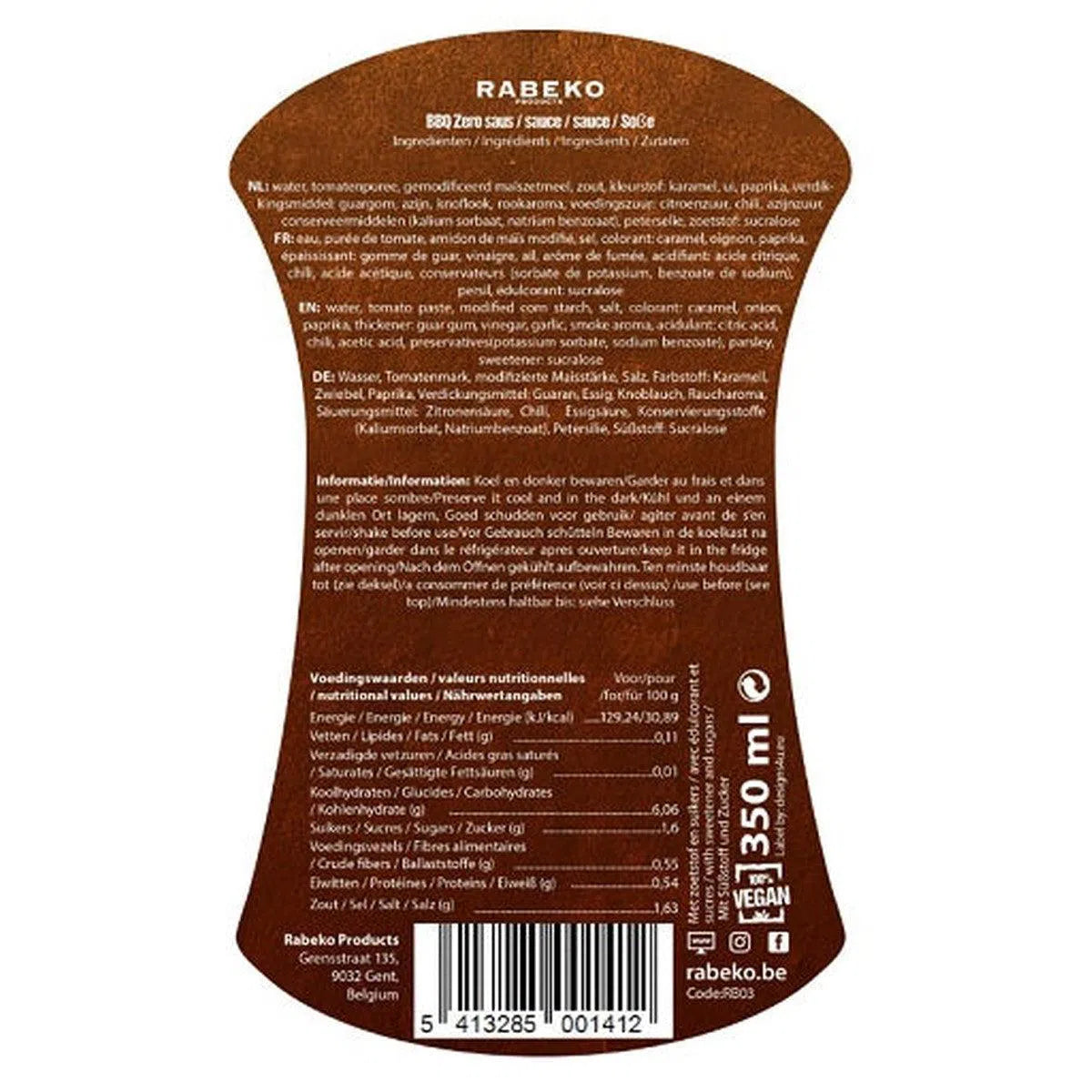 Rabeko-Sauce Zero 350ml-Low Carb Lebensmittel-Maniac-Sports